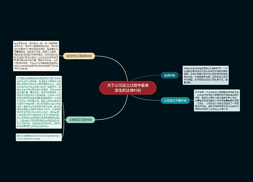 关于公司设立过程中最常发生的法律纠纷