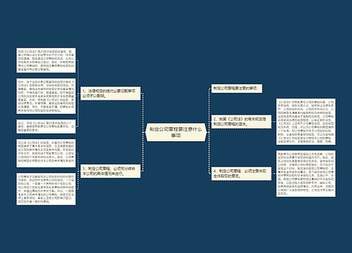 制定公司章程要注意什么事项