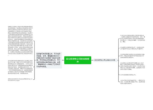 设立投资性公司的审批程序