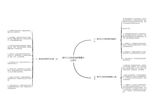 房产二次抵押贷款需要什么条件