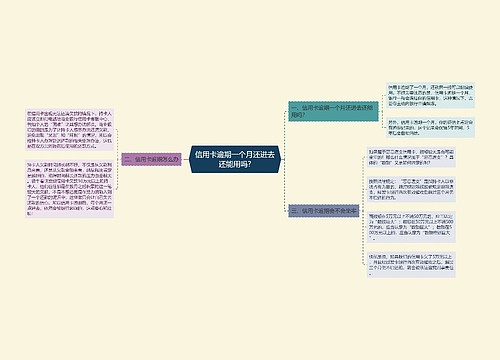 信用卡逾期一个月还进去还能用吗?