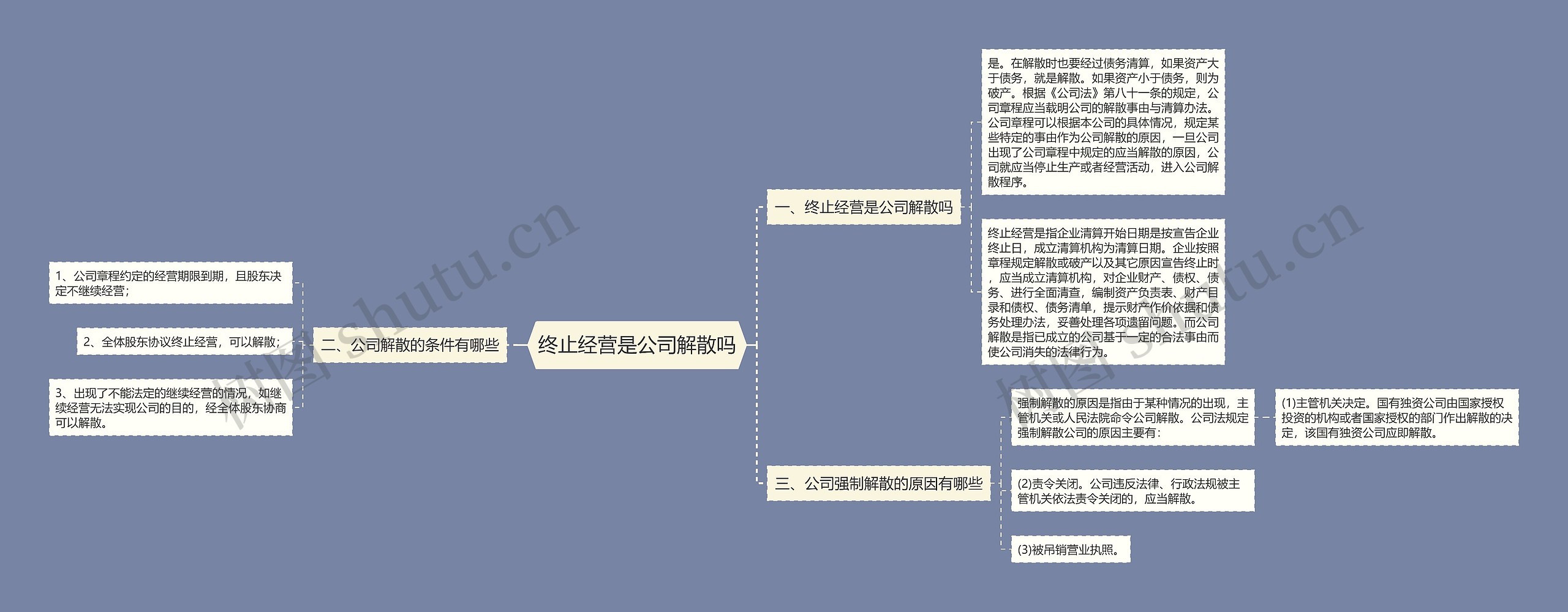 终止经营是公司解散吗思维导图