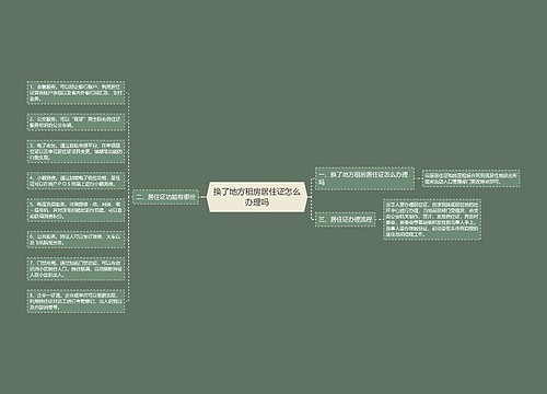 换了地方租房居住证怎么办理吗