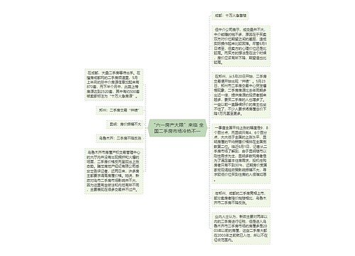 “六一房产大限”来临 全国二手房市场冷热不一