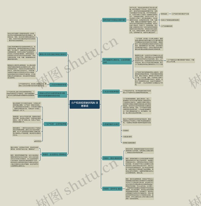 小产权房投资诸多风险 注意事项思维导图_编号p7879047-TreeMind树图