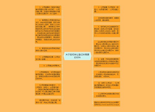关于股权转让登记所需要的材料