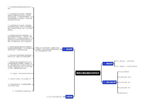 物流公路运输的合同范本