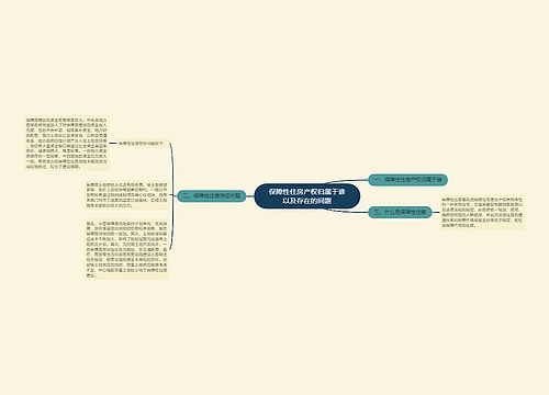 保障性住房产权归属于谁以及存在的问题
