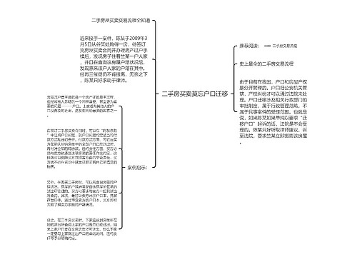 二手房买卖莫忘户口迁移