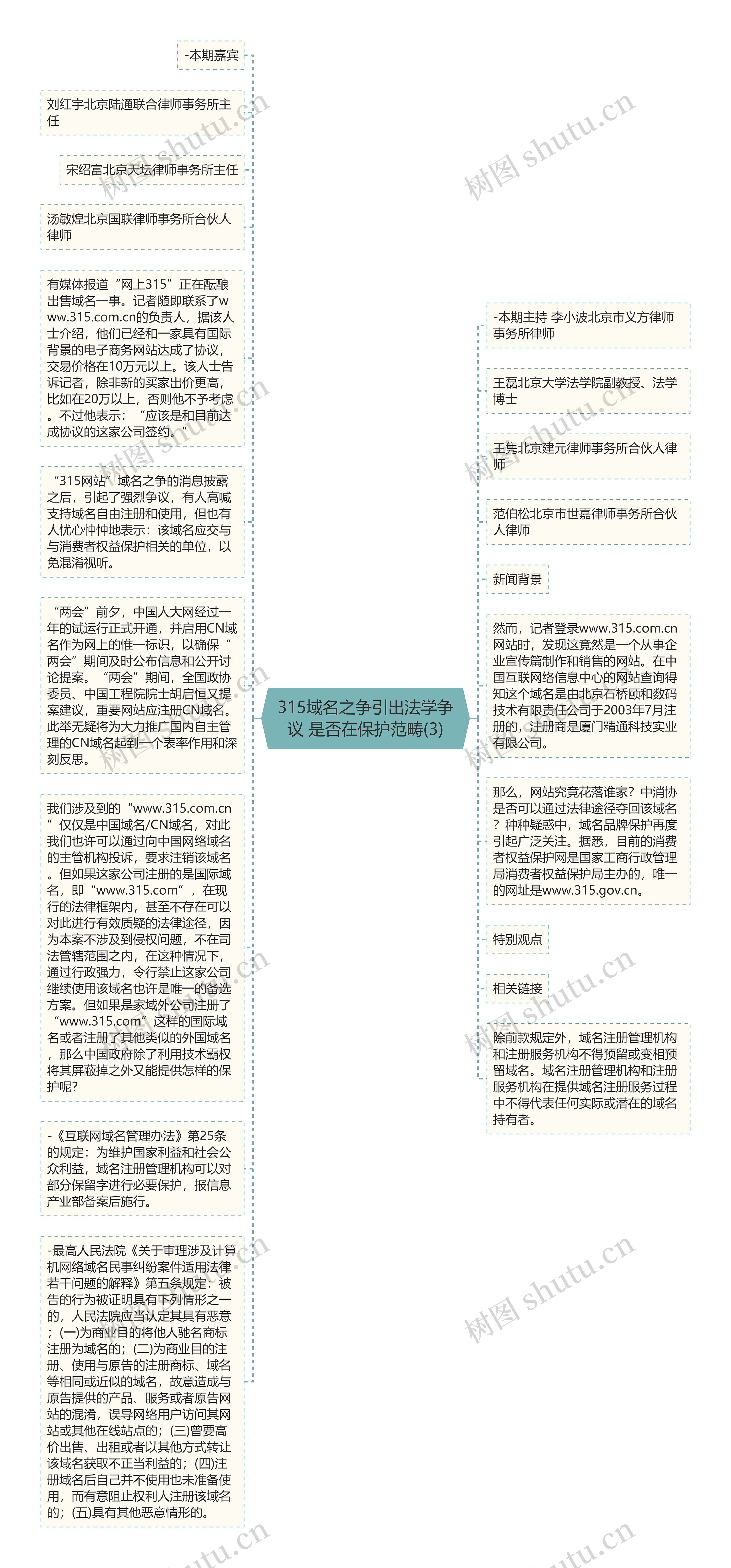 315域名之争引出法学争议 是否在保护范畴(3)思维导图