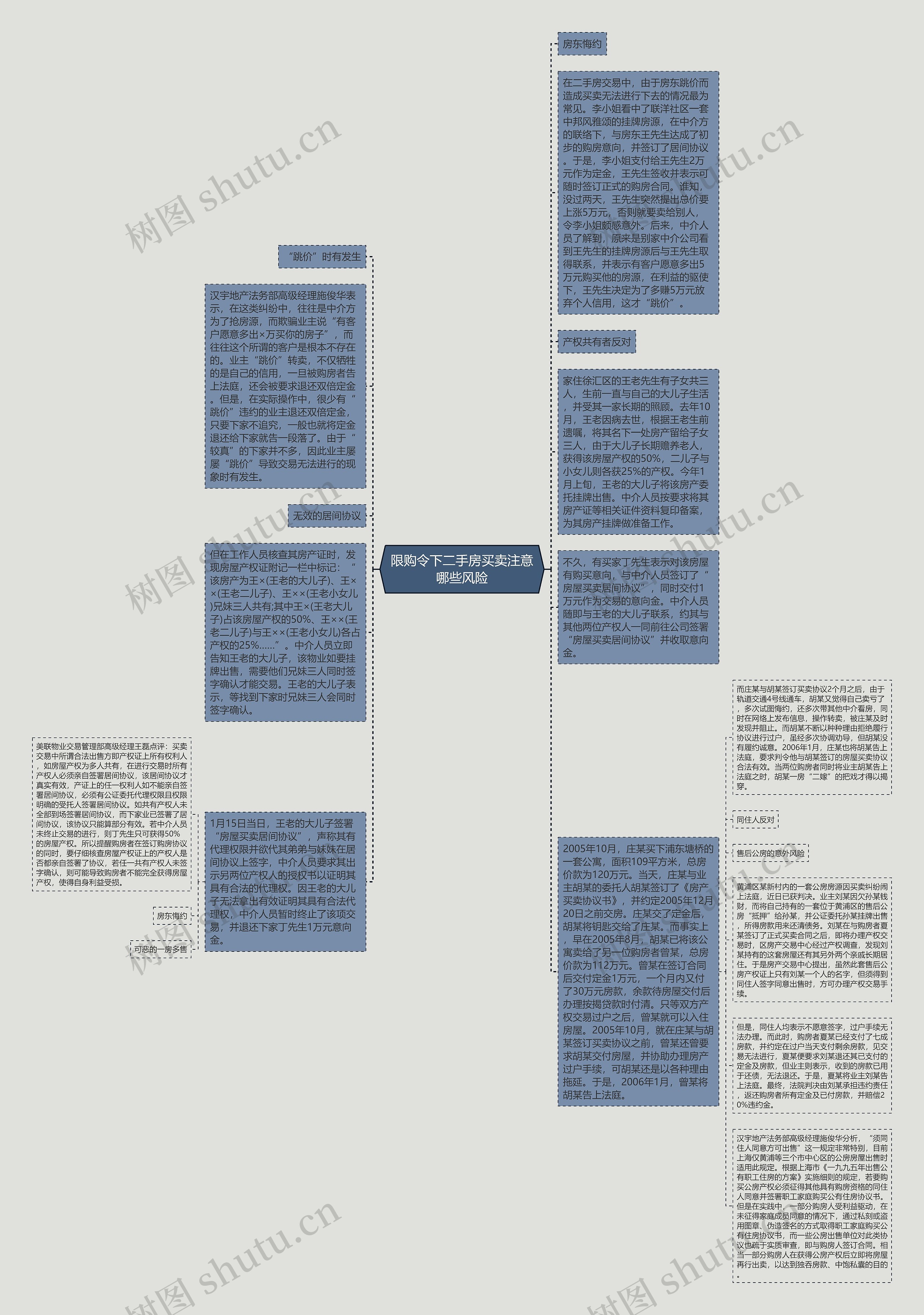 限购令下二手房买卖注意哪些风险思维导图