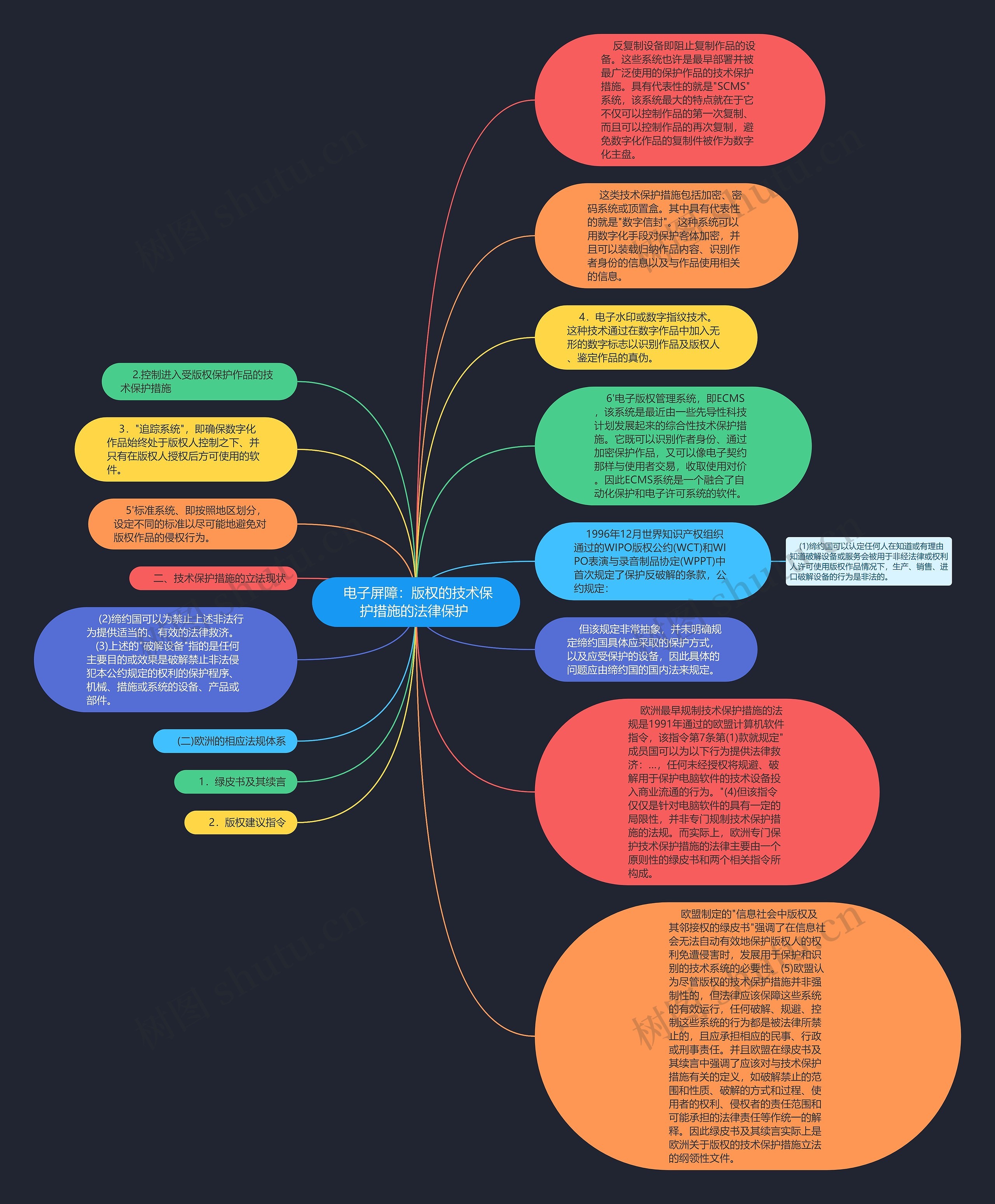  电子屏障：版权的技术保护措施的法律保护 思维导图