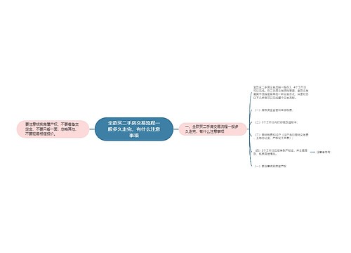 全款买二手房交易流程一般多久走完，有什么注意事项