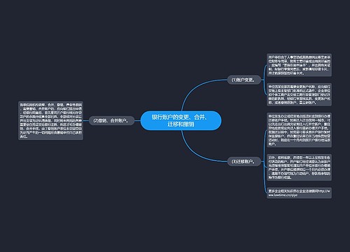 银行账户的变更、合并、迁移和撤销