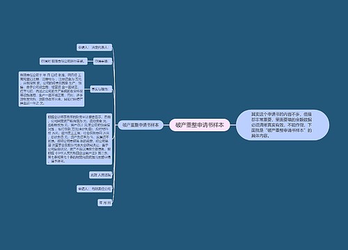 破产重整申请书样本