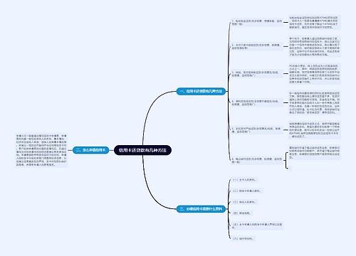 信用卡还贷款有几种方法