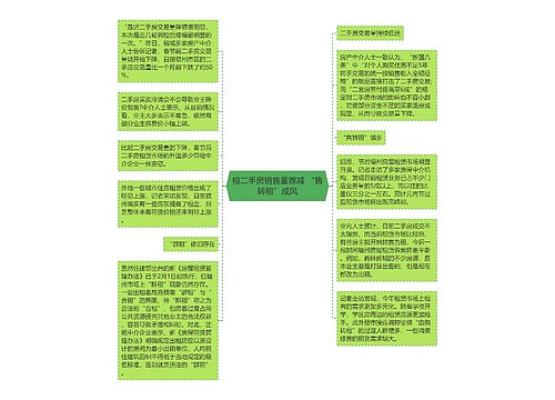 榕二手房销售量骤减 “售转租”成风