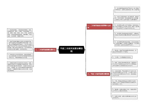 平度二手房买卖要交哪些税