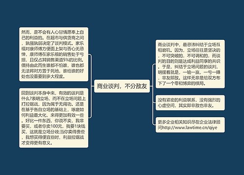 商业谈判，不分敌友