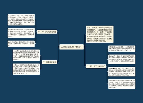 二手房交易税“悬空”