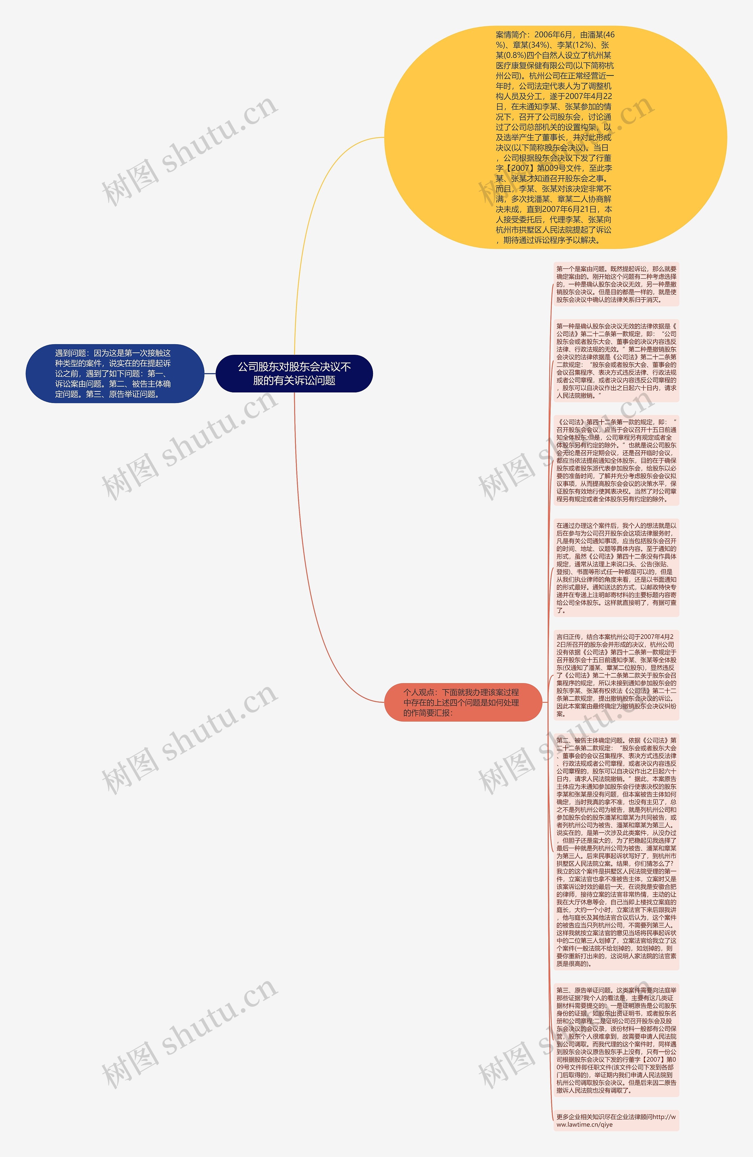 公司股东对股东会决议不服的有关诉讼问题思维导图