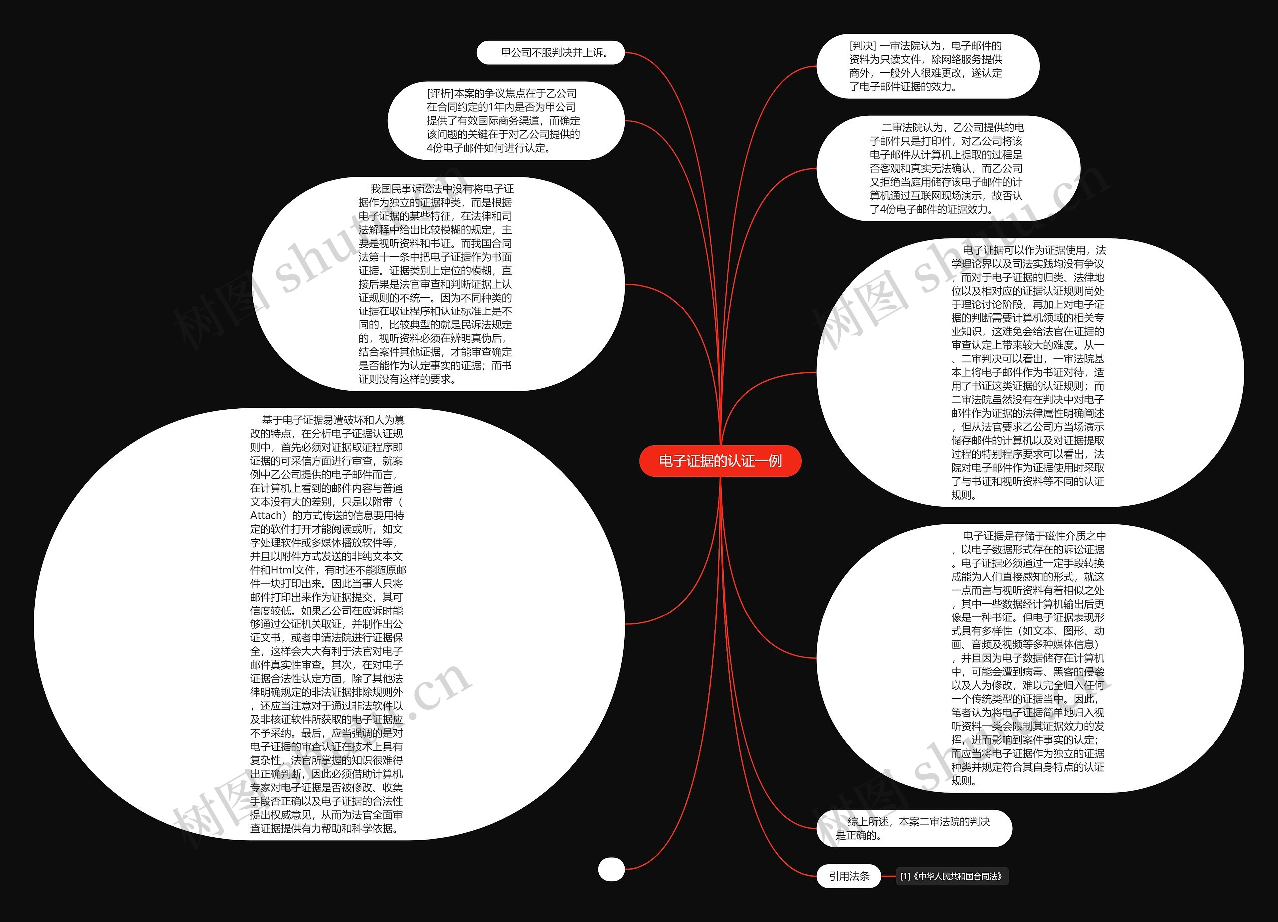  电子证据的认证一例 思维导图