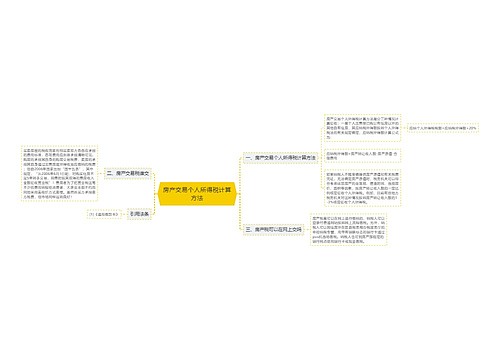房产交易个人所得税计算方法