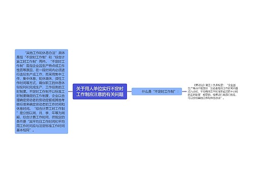 关于用人单位实行不定时工作制应注意的有关问题