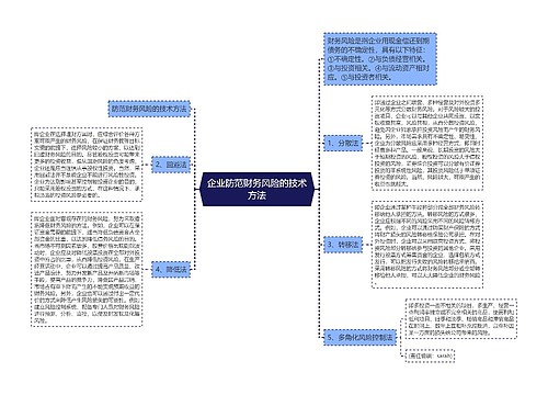 企业防范财务风险的技术方法