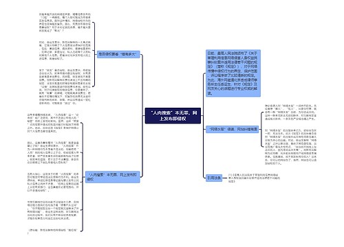 “人肉搜索”本无罪，网上发布即侵权