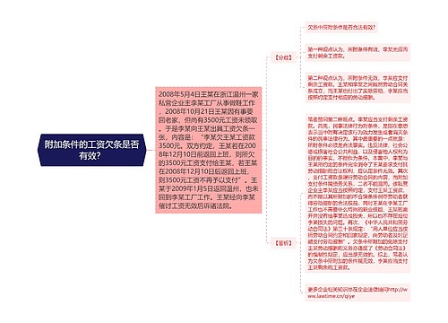 附加条件的工资欠条是否有效？