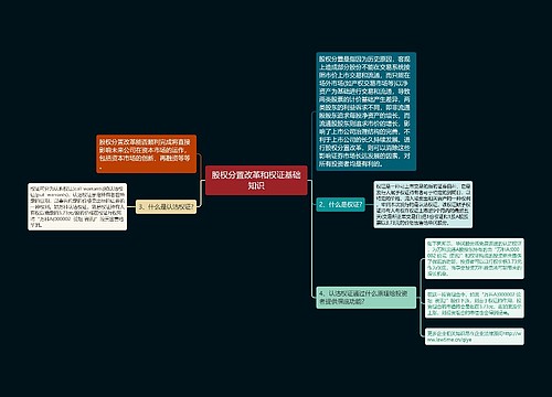 股权分置改革和权证基础知识