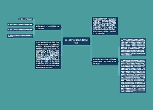 关于合伙企业清算的具体程序