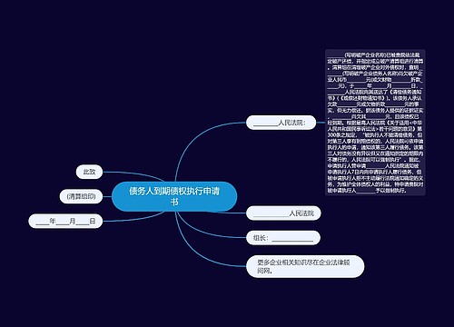 债务人到期债权执行申请书