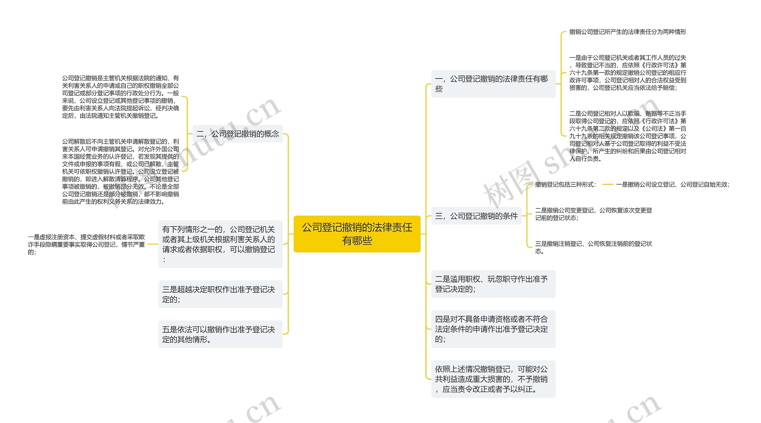 公司登记撤销的法律责任有哪些思维导图