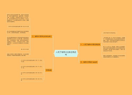 人死了信用卡欠款还用还吗