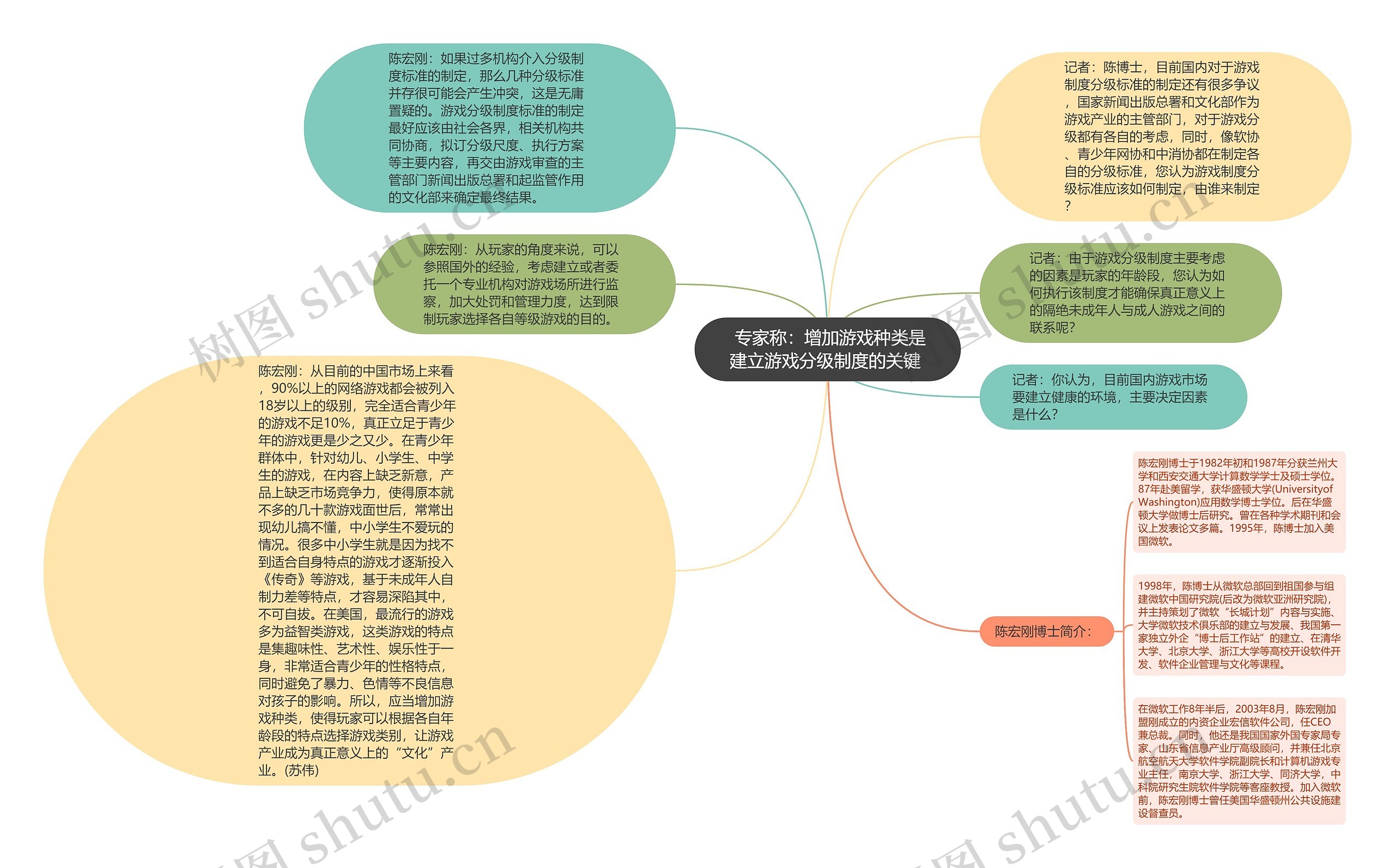  专家称：增加游戏种类是建立游戏分级制度的关键 思维导图