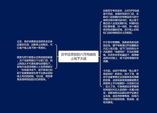 苏宁国美掀起六月电器线上线下大战