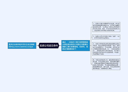 投资公司设立条件