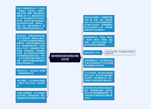 城市配送现状及其技术解决方案