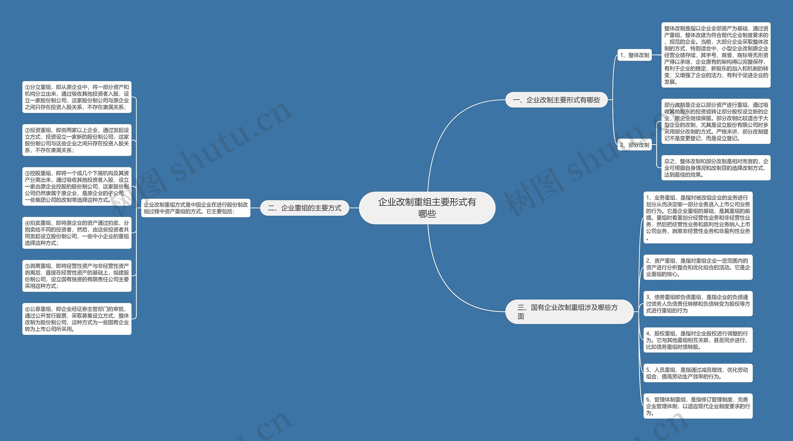 企业改制重组主要形式有哪些思维导图