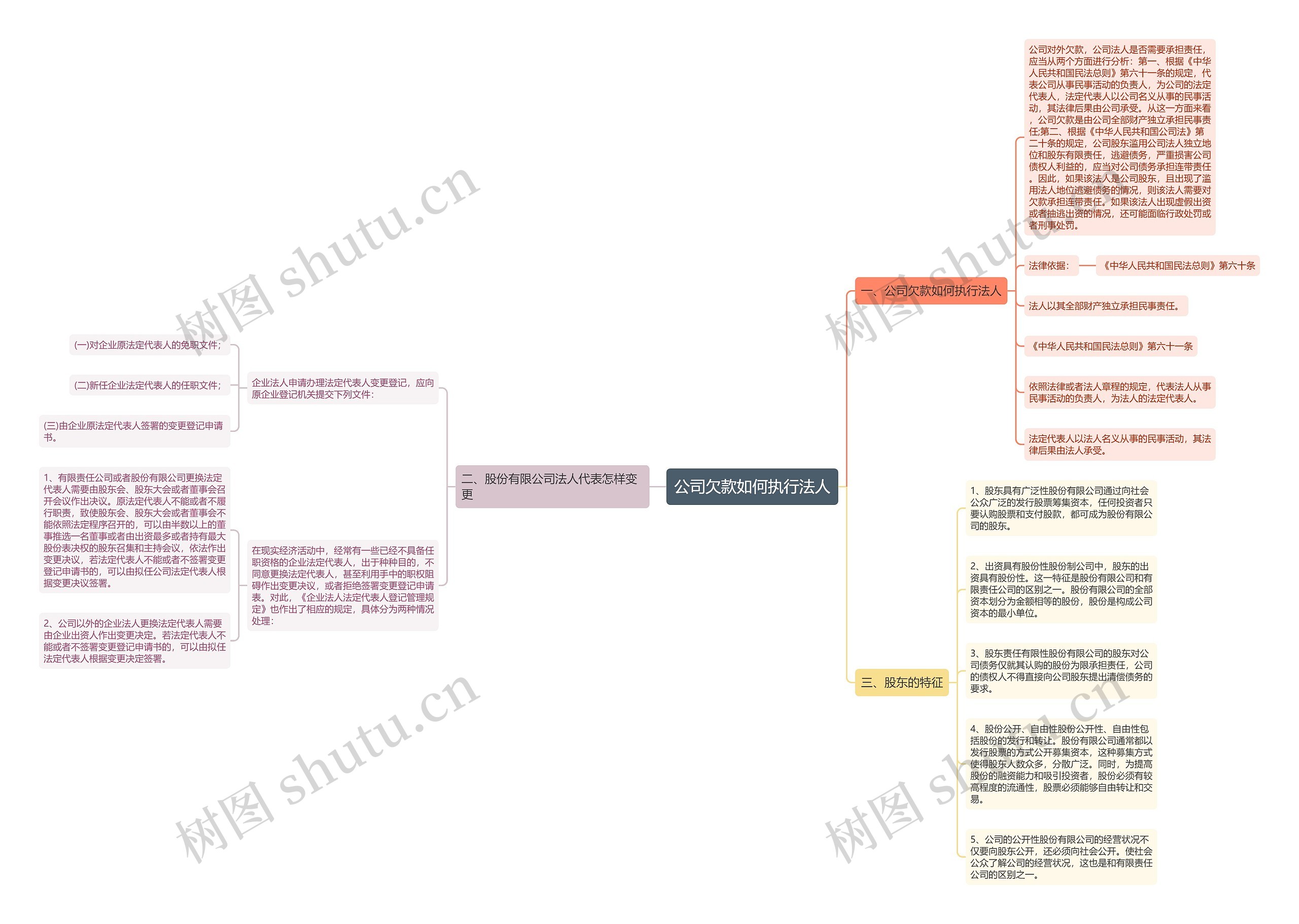公司欠款如何执行法人思维导图
