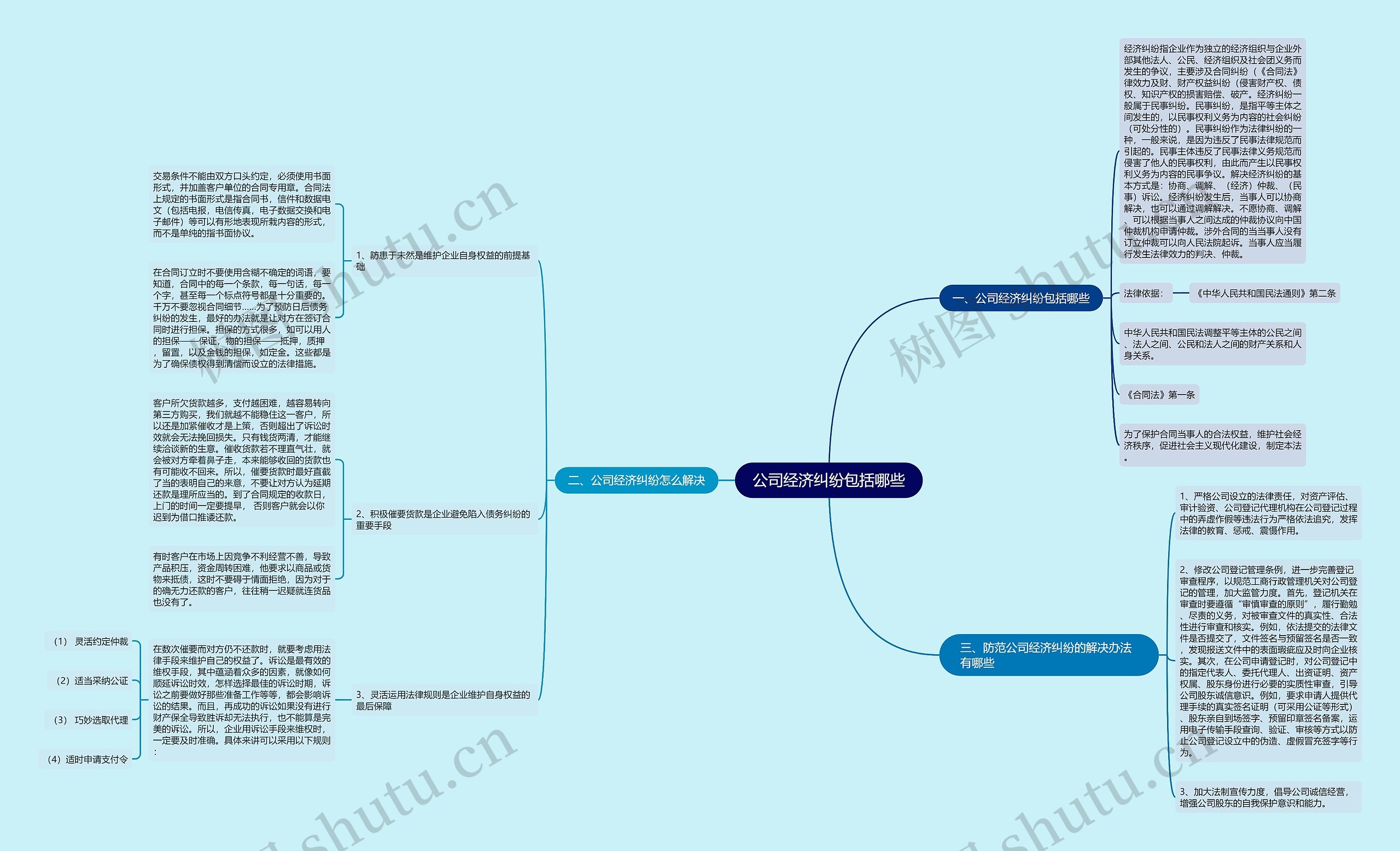公司经济纠纷包括哪些思维导图
