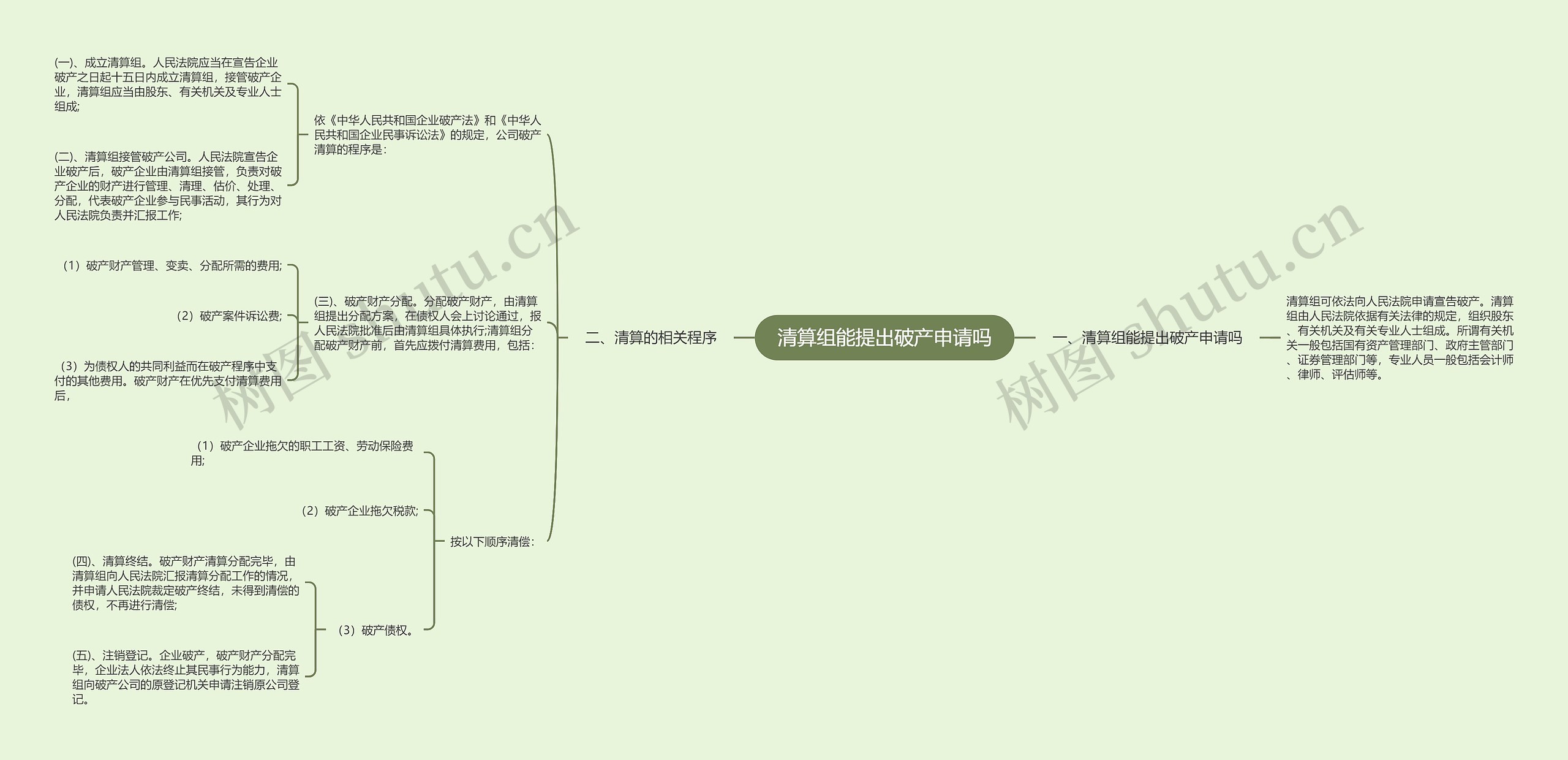 清算组能提出破产申请吗思维导图