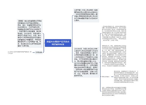 房屋未办理房产证买卖合同仍被判有效