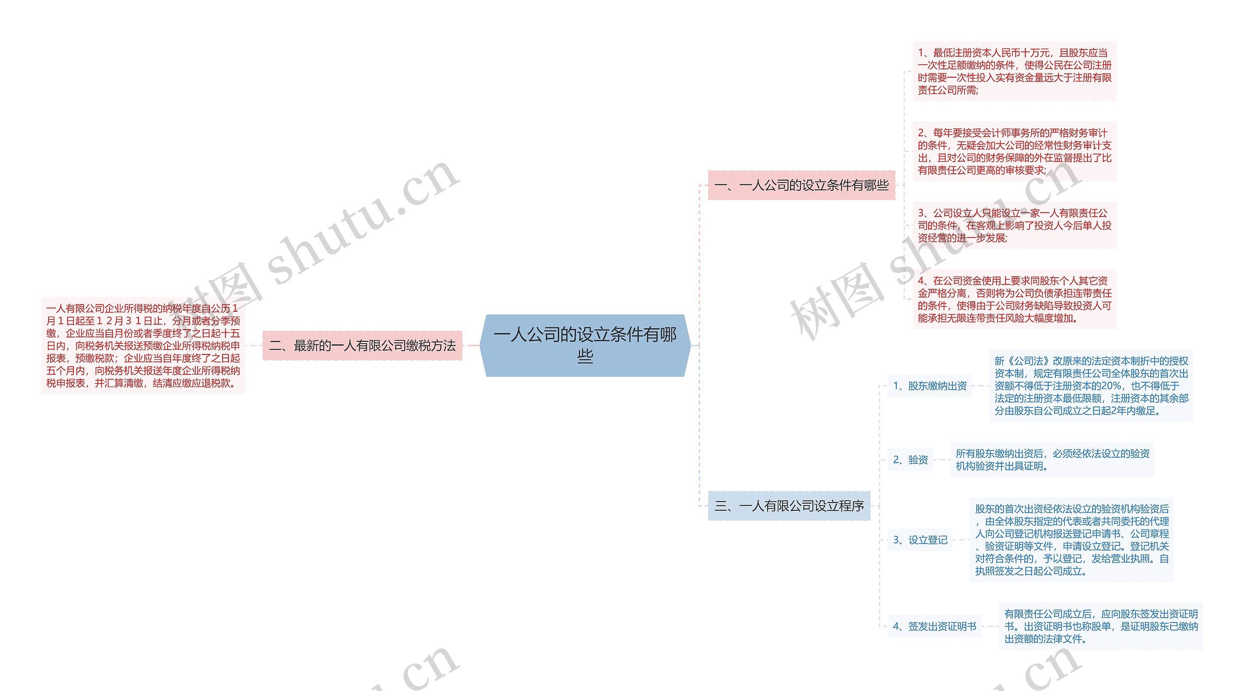 一人公司的设立条件有哪些思维导图