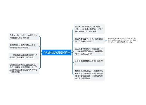 个人合伙协议的格式样本