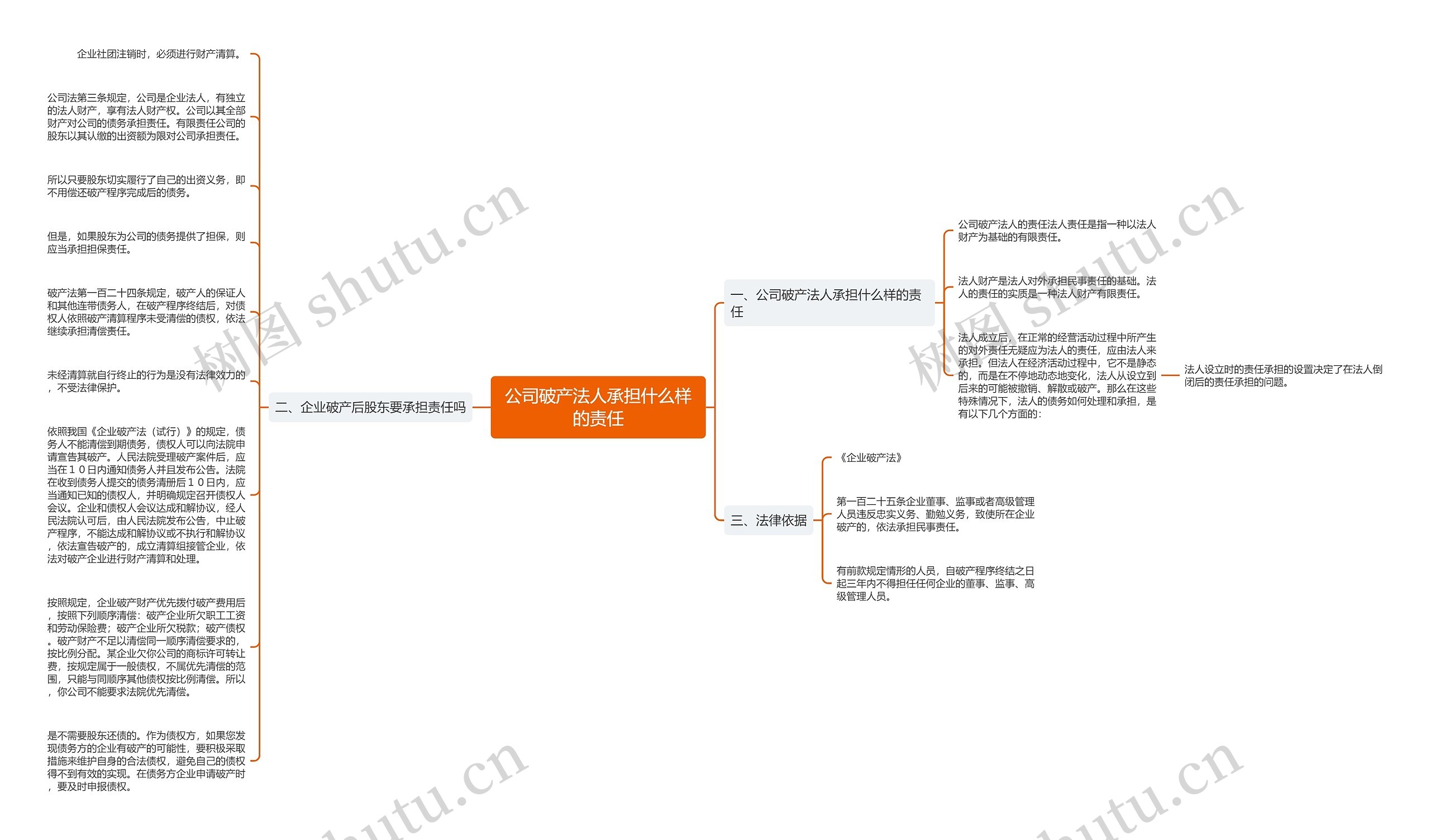 公司破产法人承担什么样的责任