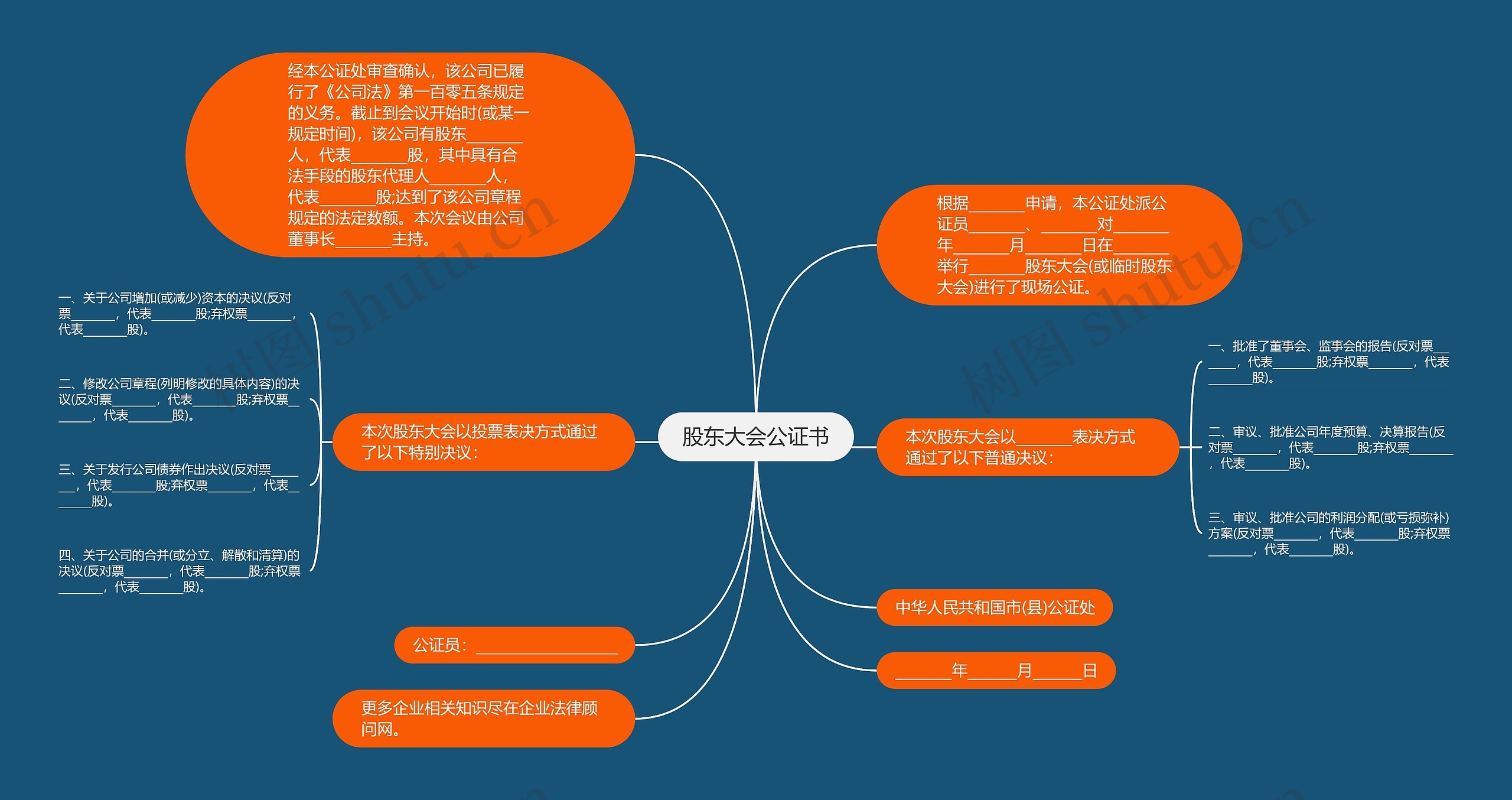 股东大会公证书思维导图