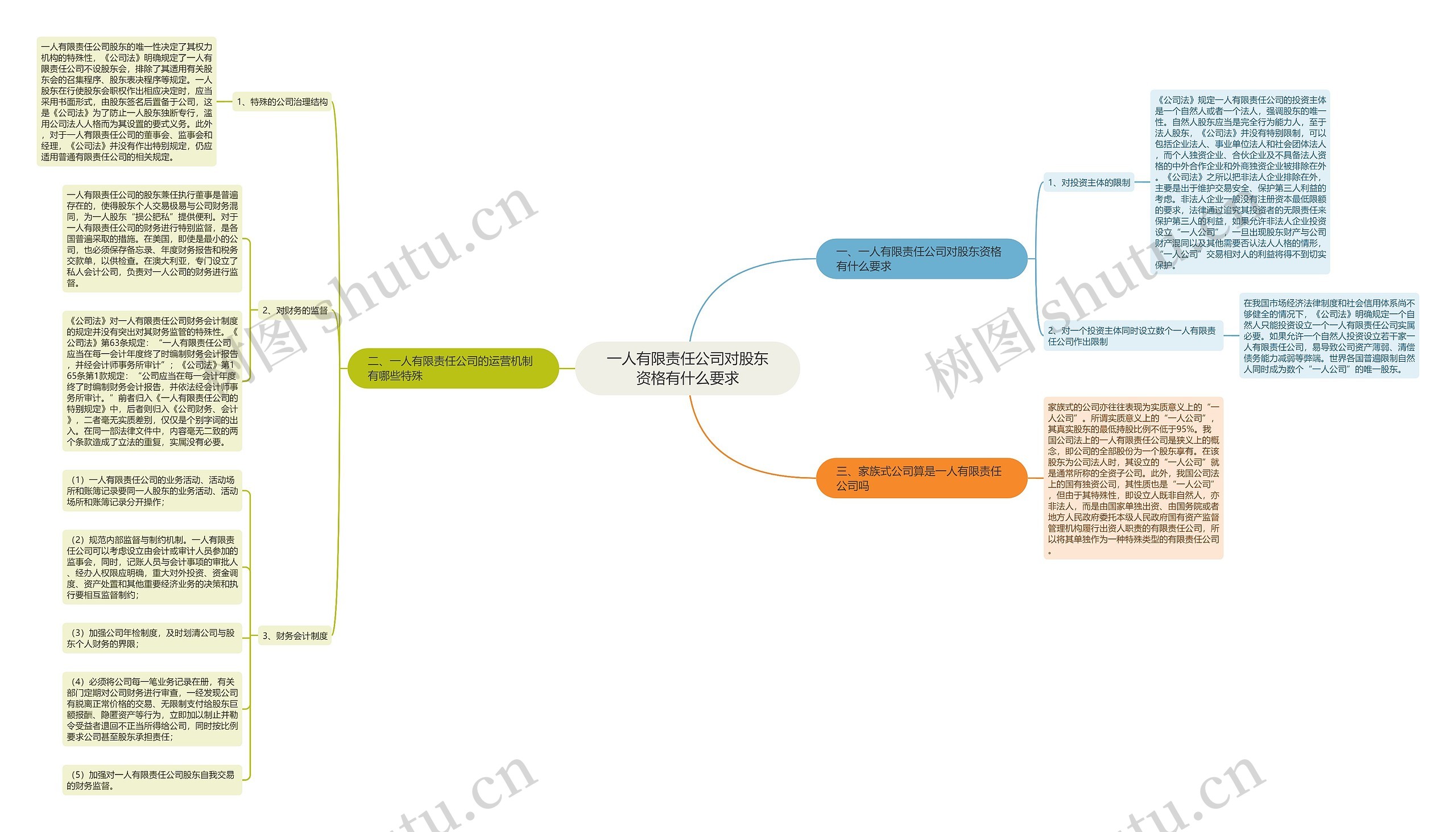 一人有限责任公司对股东资格有什么要求思维导图